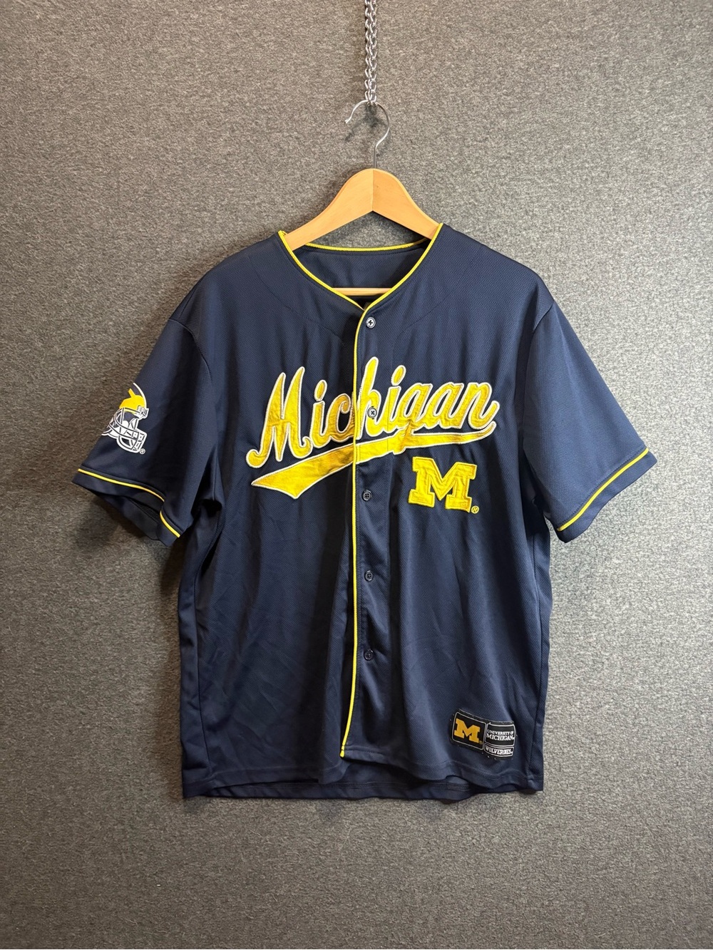 Michigan Wolverines Navy & Yellow Baseball Jersey
